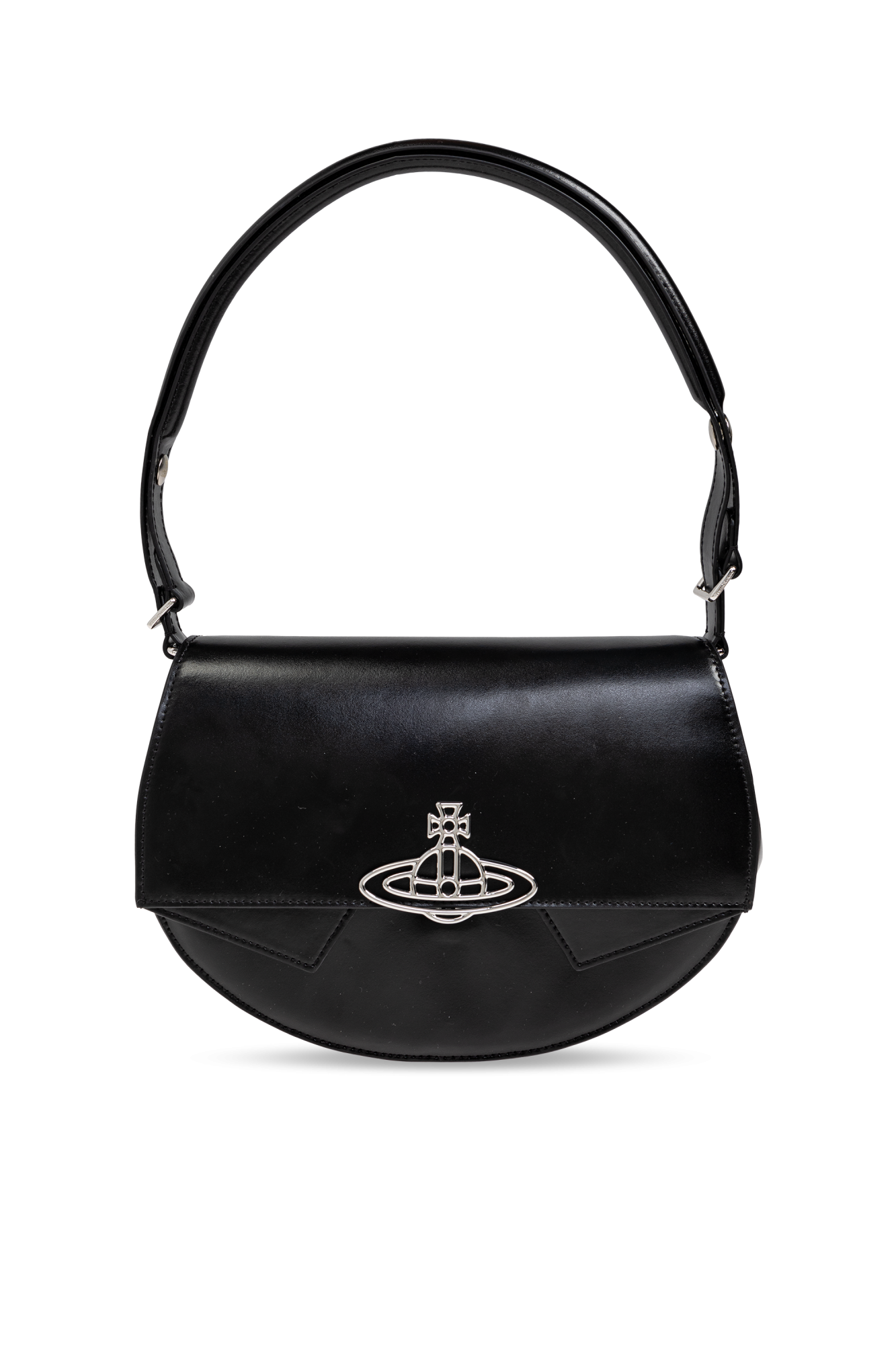Black Leather shoulder bag Vivienne Westwood Vitkac France